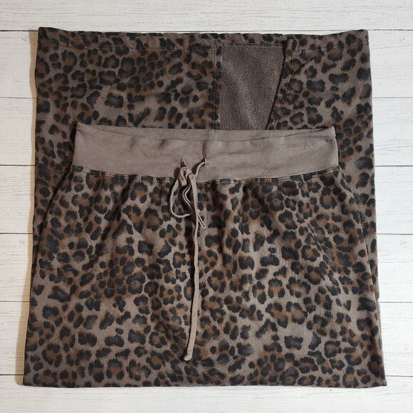 Hard Tail Dresses & Skirts - Hard Tail Gray Leopard Print Cotton Midi Drawstring Skirt Large
